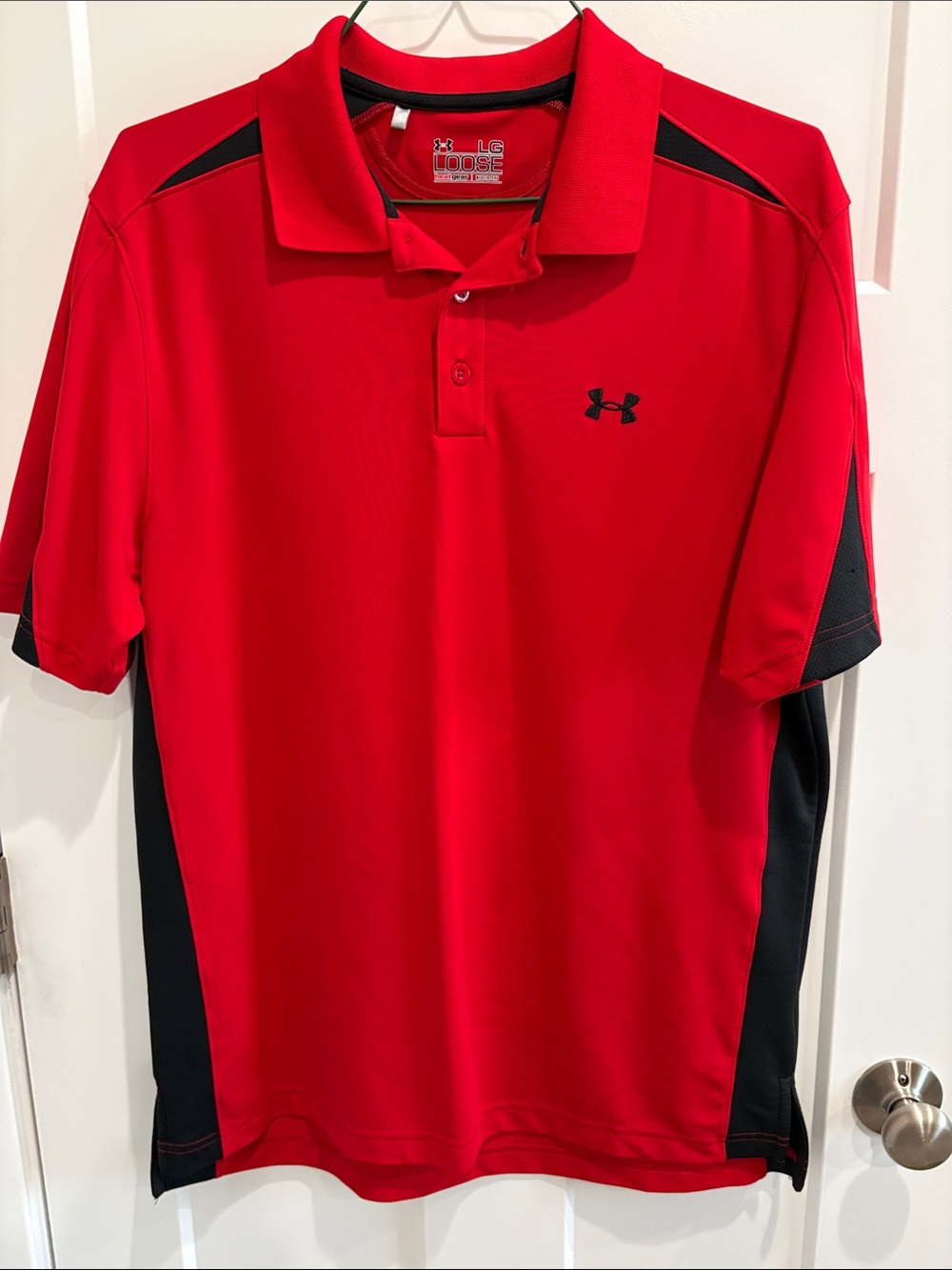 Under Armour Red and Black Men’s Polo Performance Shirt